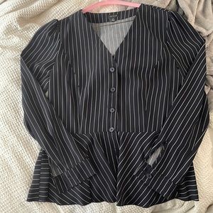 Ann Taylor Peplum Long Sleeve Shirt